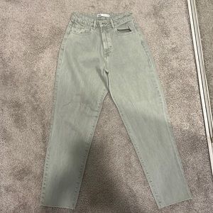 Zara high rise green pants/jeans